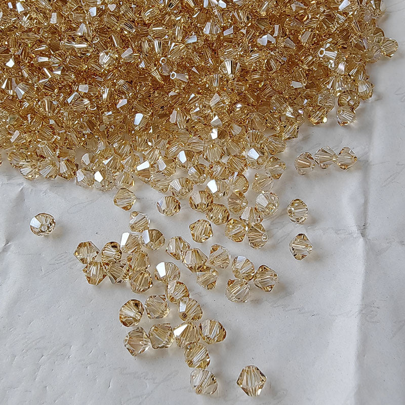 Electroplated Seed Glass Beads 4mm Faceted Multi Colored 40pcs 27