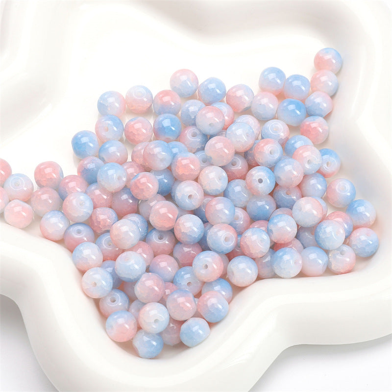 Crackle Round Glass Beads 8mm Multicolor Mixed 30pcs 31