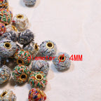 Fabric Thread Woven Spacer Beads 15mm Colorful 100pcs 3