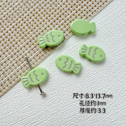 Fish Metal Beads 13mm Baking Painted Biscuit Style 20pcs 8