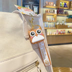 PVC Rubber Cube Animal Keychain with Leather Rope Dog Cat Owl Piggy 4