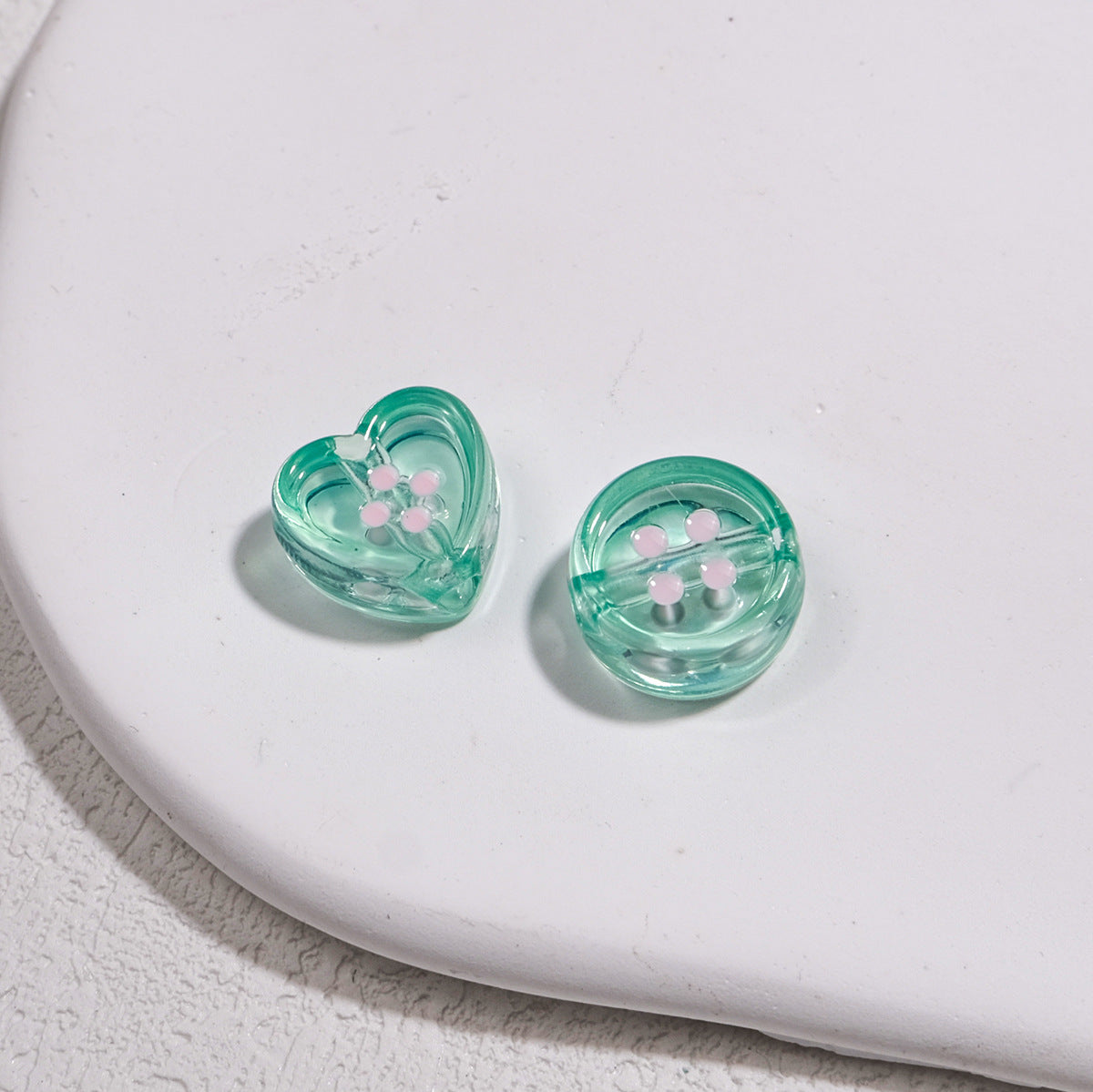 Clear Round and Heart Acrylic Beads 12mm Translucent Pastel Mixed Colors 50pcs 17