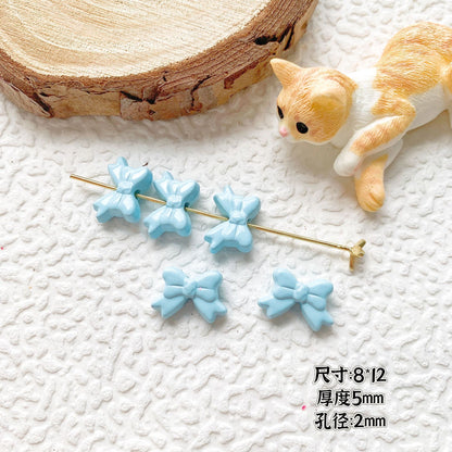 Bow Ballet Shoe Metal Beads Decorative Pastel Painted 20pcs 6