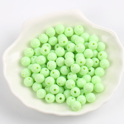 Solid Color Round Acrylic Beads 6mm Glossy Finish 600pcs 20