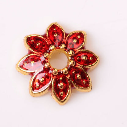 Alloy Flower Bead Caps 10mm Colorful Enamel Tibetan 100pcs 15