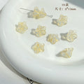 Lampwork Glass Beads Lily Flower 8mm 13mm Gilded Details 8pcs 4