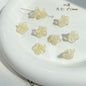 Lampwork Glass Beads Lily Flower 8mm 13mm Gilded Details 8pcs 4