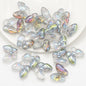 Plating Butterfly Glass Beads 17x10mm Iridescent Detailed Wings 10pcs 11