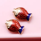 Koi Metal Beads 12mm Enamel Painted Alloy 20pcs 4