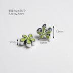 Irregular Flower Acrylic Beads 14mm Silver Enamel Mixed Colors 50pcs 3