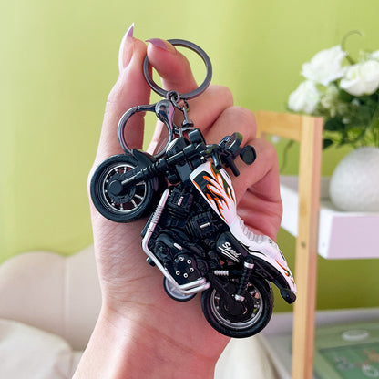 Mini Motorcycle Keychain Alloy Zinc Flame Design 13 Centimeters 9