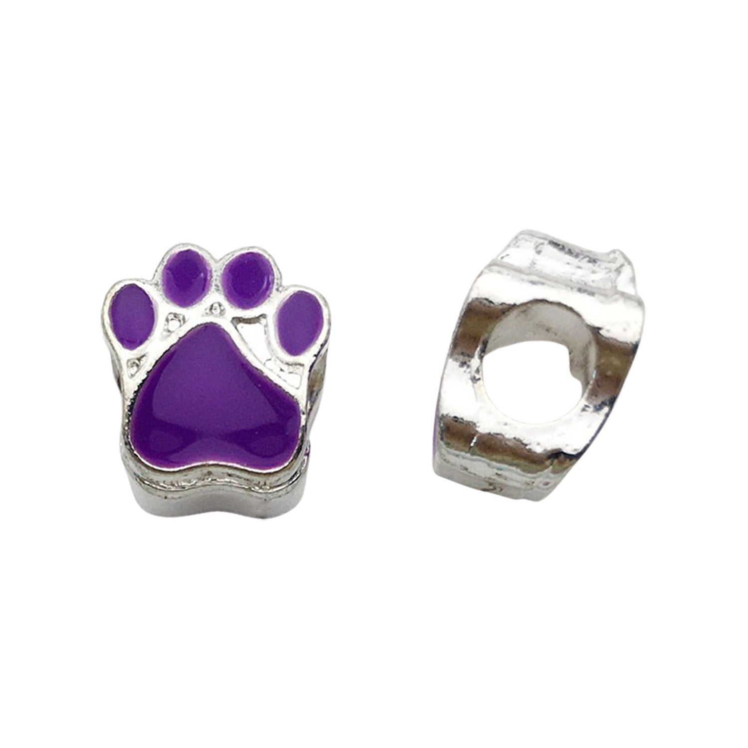 Bear Paw Metal Beads 10mm Enamel Zinc Alloy 20pcs 9