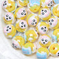 Hand Painted Acrylic Beads 16mm New Year Dog Faces 10pcs 20