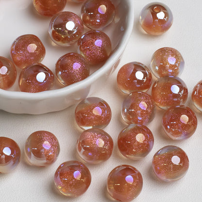 Shimmer Crystal Resin Beads 12mm Round Glossy Mixed Colors 40pcs 16