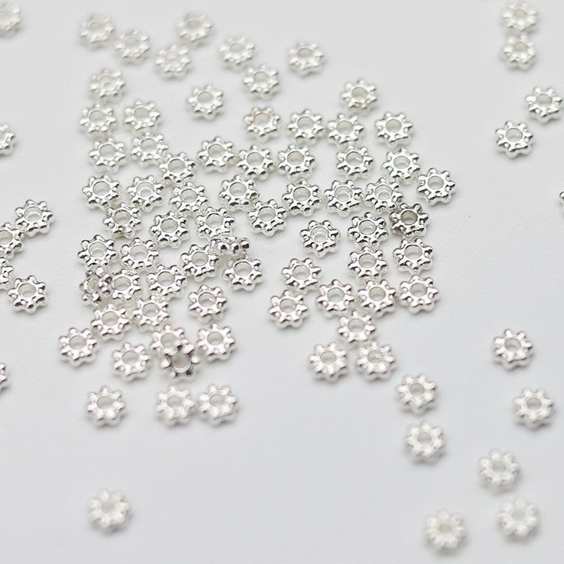 Zinc Alloy Snowflake Spacer Beads 4mm 6mm Tibetan Style 1000pcs 5