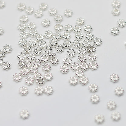 Zinc Alloy Snowflake Spacer Beads 4mm 6mm Tibetan Style 1000pcs 5