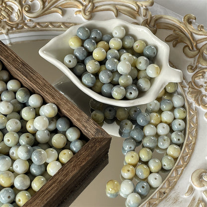 Crackle Round Glass Beads 10mm Imitation Jade Pastel Colors 40pcs 4