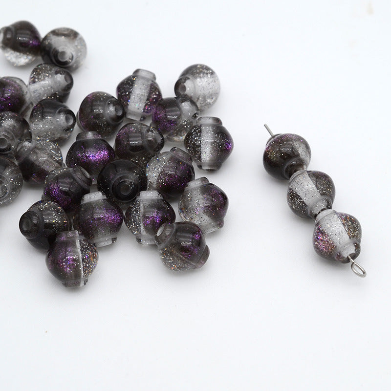 Glitter Powder Lantern Resin Beads 10mm Shimmering Colors 20pcs 6