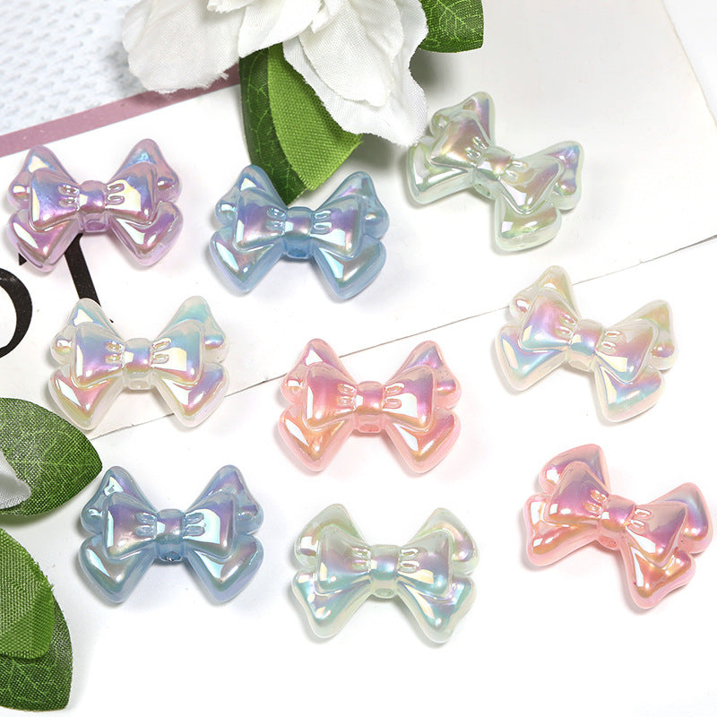 Glow Plating Double Layer Butterfly Acrylic Beads 22-29mm Pastel 50pcs 6