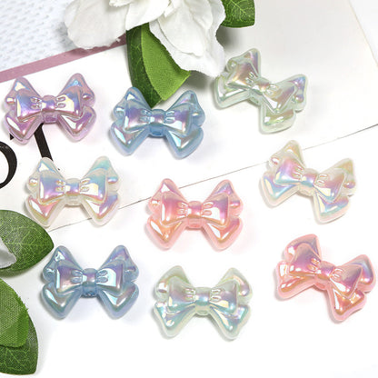 Glow Plating Double Layer Butterfly Acrylic Beads 22-29mm Pastel 50pcs 6
