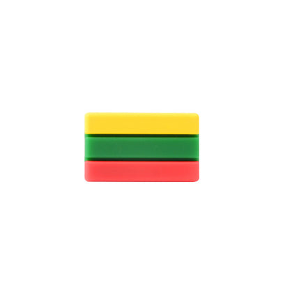 Silicone Focal Beads National Flag Rectangular Design 20pcs 13