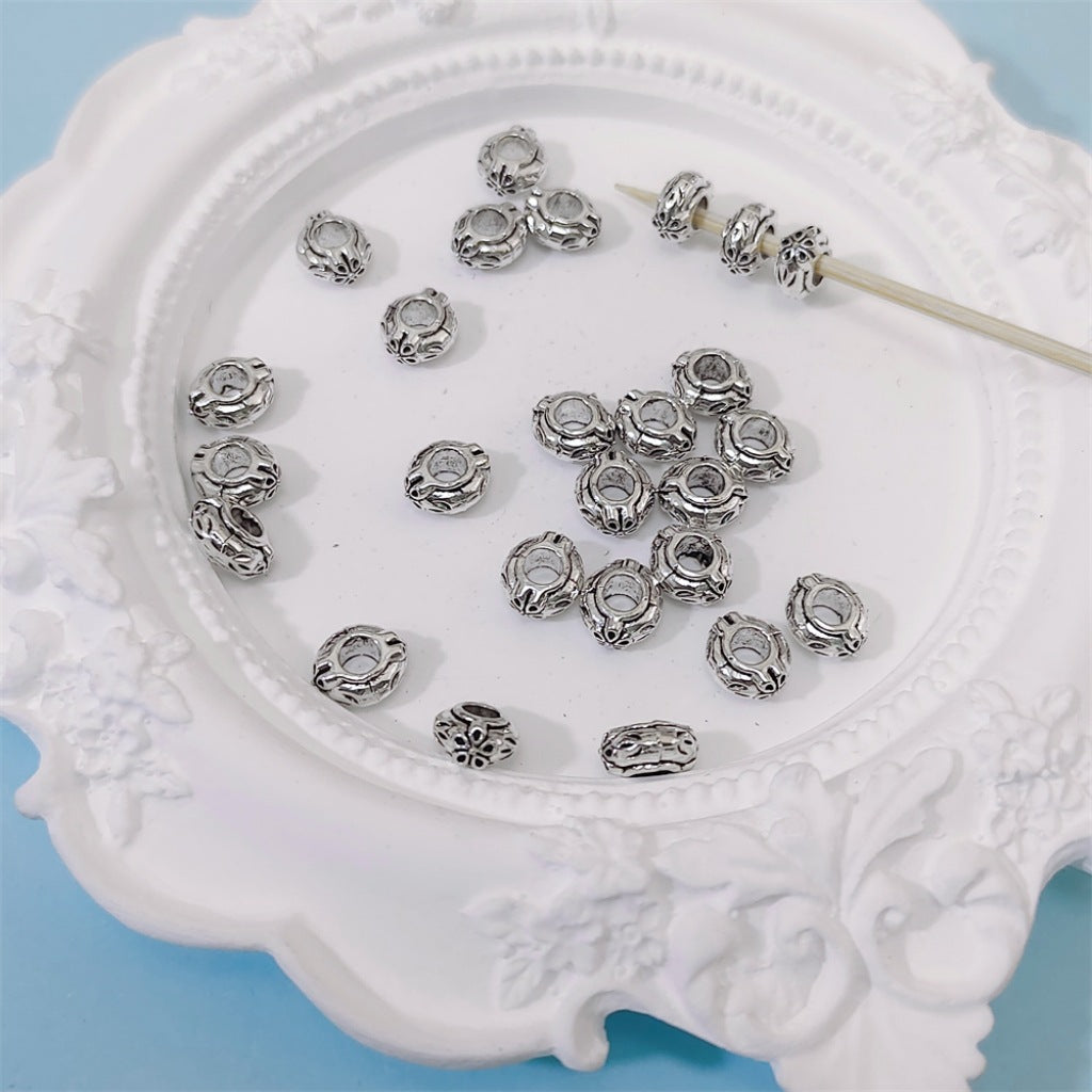 Alloy Flower Spacer Beads 7mm Symmetrical Tibetan Style 150pcs 2