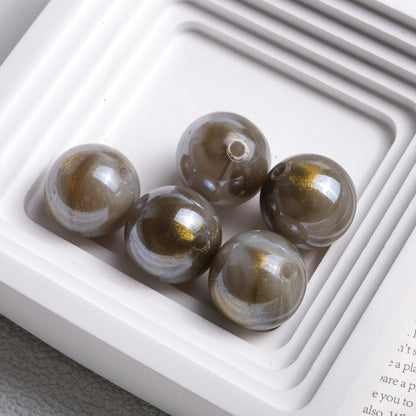 Plated Bubblegum Beads 20mm Vintage Fluid Gilded Marbled 50pcs 10