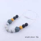 Silicone Beaded Keychain Necklace Matte Marble Hexagon Beads 5