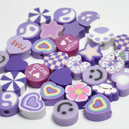 Cartoon Pattern Clay Beads 10mm Multicolor Polymer 200pcs 9