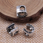 Horseshoe Metal Beads 10mm Large Hole Antique Alloy 50pcs