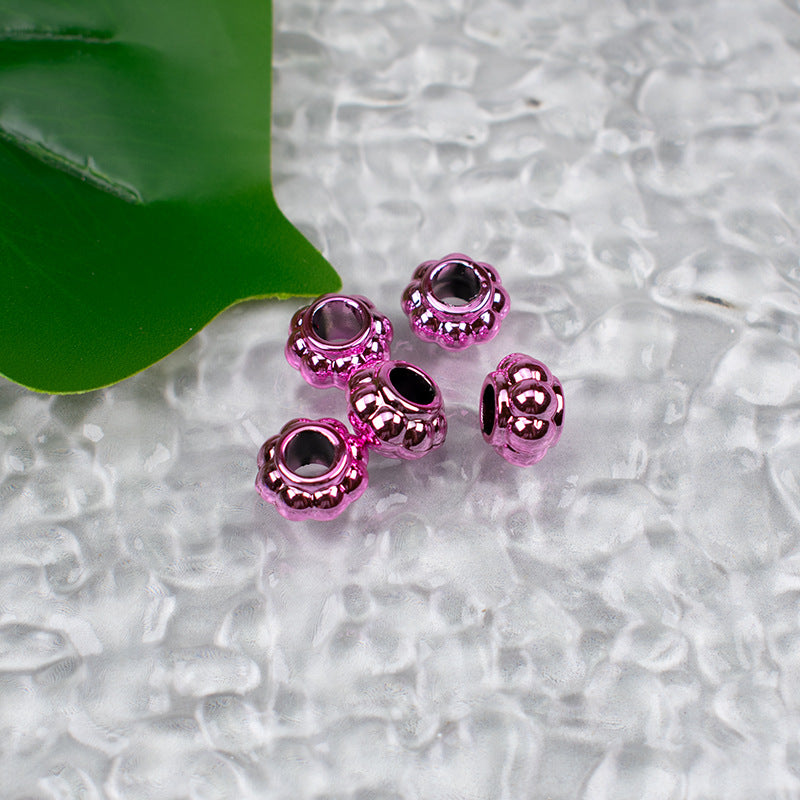 Acrylic Large Hole Spacer Beads 13mm UV Plating 100pcs 3