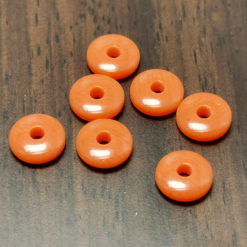 Imitation Beeswax Round Resin Beads 6x2mm Multicolor 100pcs 6