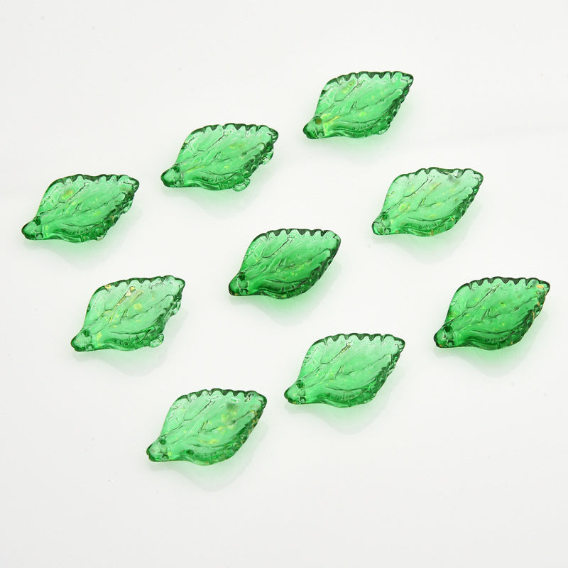 Czech Glass Beads Sunflower Leaf 16 x 23mm Multicolor Petal 20pcs 17