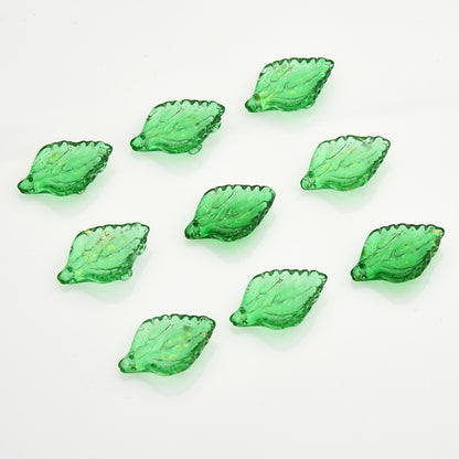 Czech Glass Beads Sunflower Leaf 16 x 23mm Multicolor Petal 20pcs 17