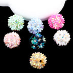 Flower Cluster Clay Beads 20mm Colorful Pastel Rhinestone 6pcs 4