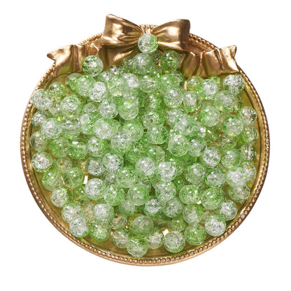Ice-Cracked Round Glass Beads 8mm Vibrant Vintage Colors 50pcs 15
