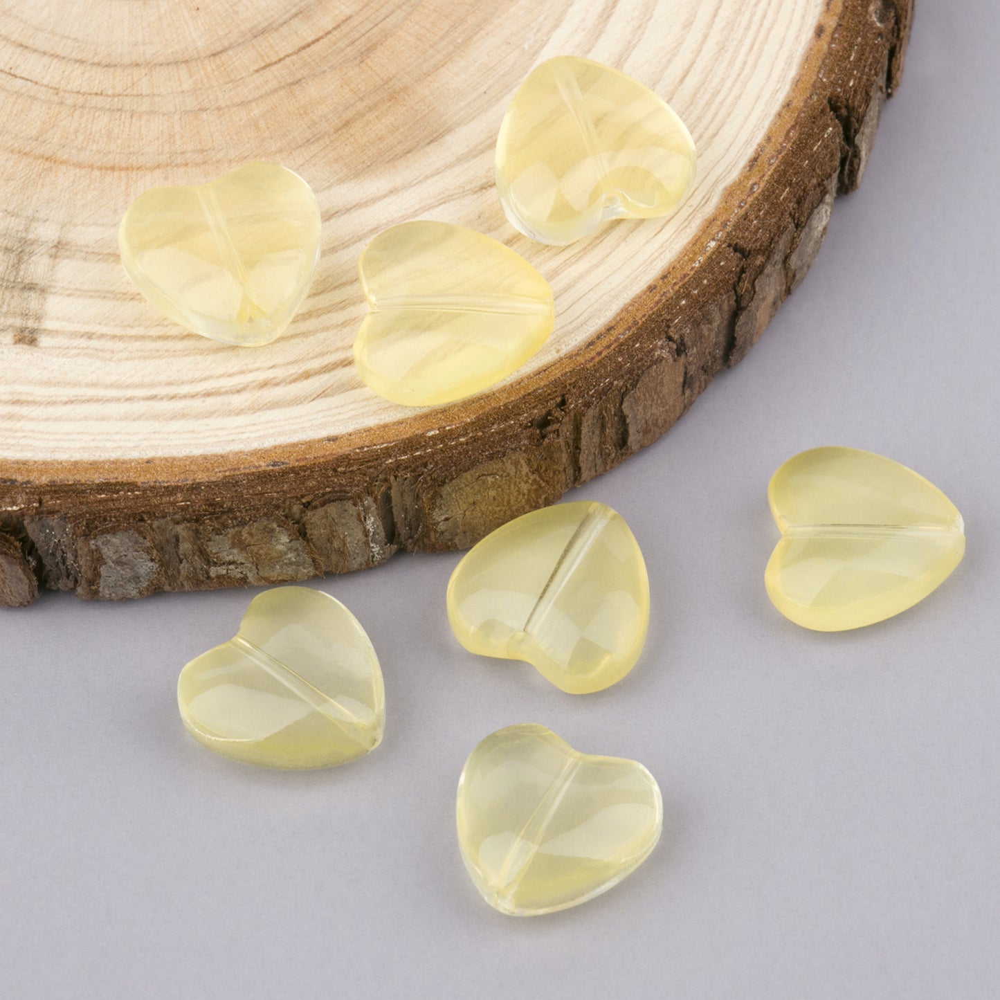 Colored Heart-Shaped Transparent Glass Beads 12mm 20pcs 5