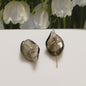 Lampwork Glass Beads Leaf 22mm Handmade Distressed Curled 4pcs 9
