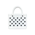 Silicone Focal Beads Simulated Beach Bag Textured with Round Handles 20pcs 6