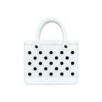 Silicone Focal Beads Simulated Beach Bag Textured with Round Handles 20pcs 6