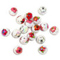 UV Plating Round Acrylic Beads 16mm Valentine Day Camellia Print 50pcs 7
