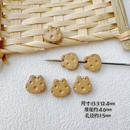 Baking Painted Cheese Animal Metal Beads Whimsical Pastel Colors 20pcs 31