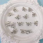 Chunky Butterfly Metal Beads 10mm Bright Silver Alloy 60pcs 4