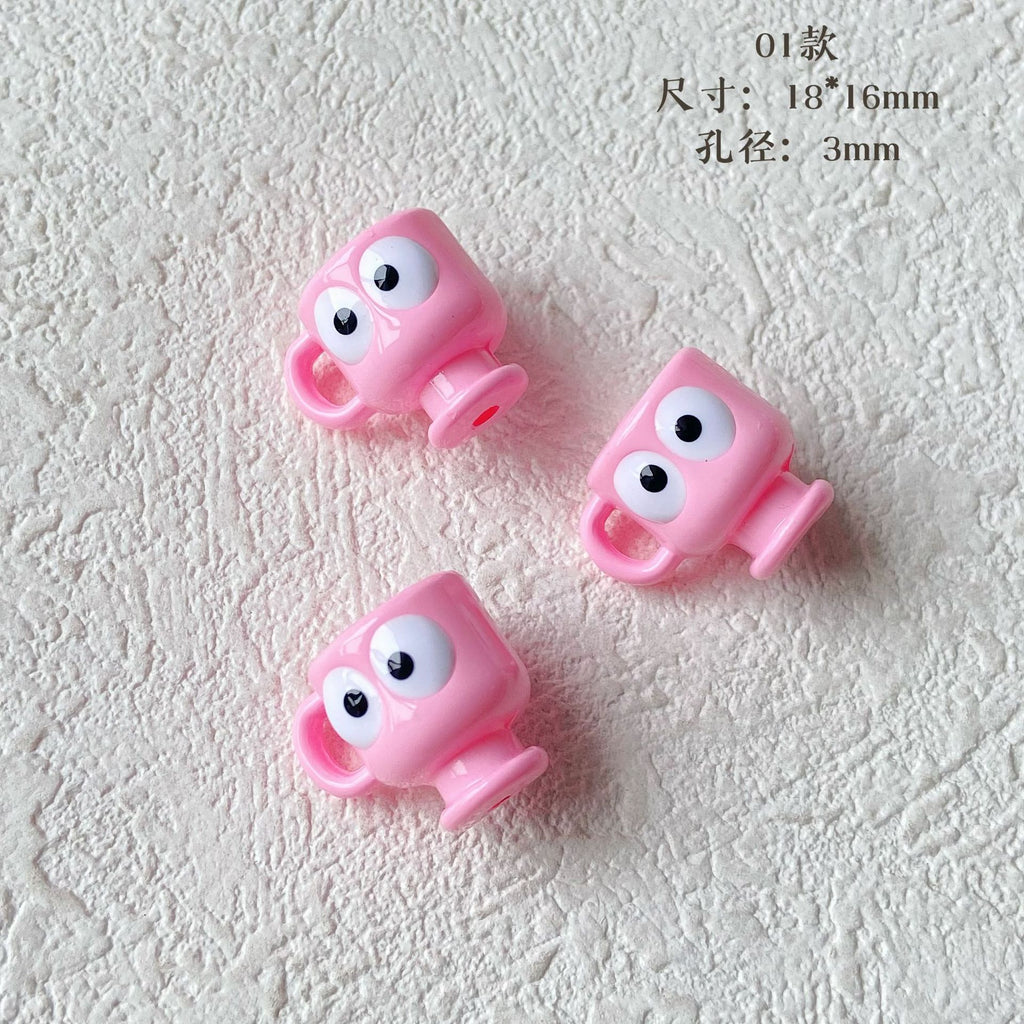 Personification Cup Acrylic Beads 18mm Enamel Glossy 6pcs 3