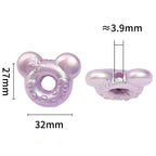 UV Plating Mickey Head Acrylic Beads 27x32mm Dotted Donut Shape 25pcs 3