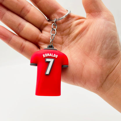 PVC Football Jersey Keychain Vibrant Sports Team Colors 7