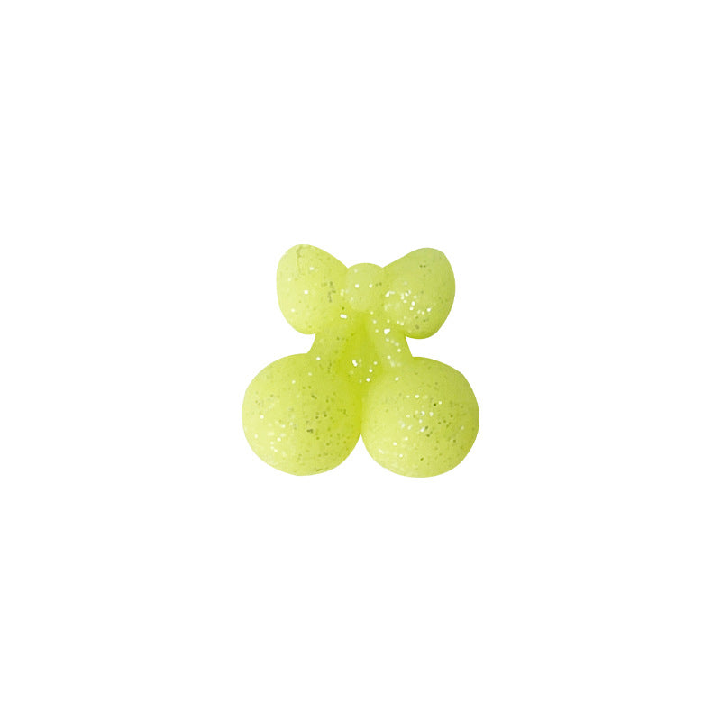 Silicone 3D Focal Beads Cherry Holding Bow 20pcs 9