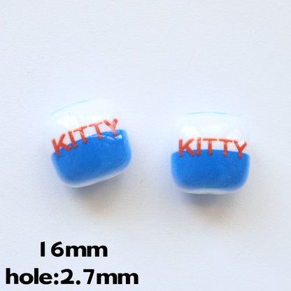 Double-Sided Blue Tone Square Acrylic Beads 16mm Printed 20pcs 13