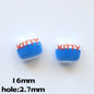 Double-Sided Blue Tone Square Acrylic Beads 16mm Printed 20pcs 13