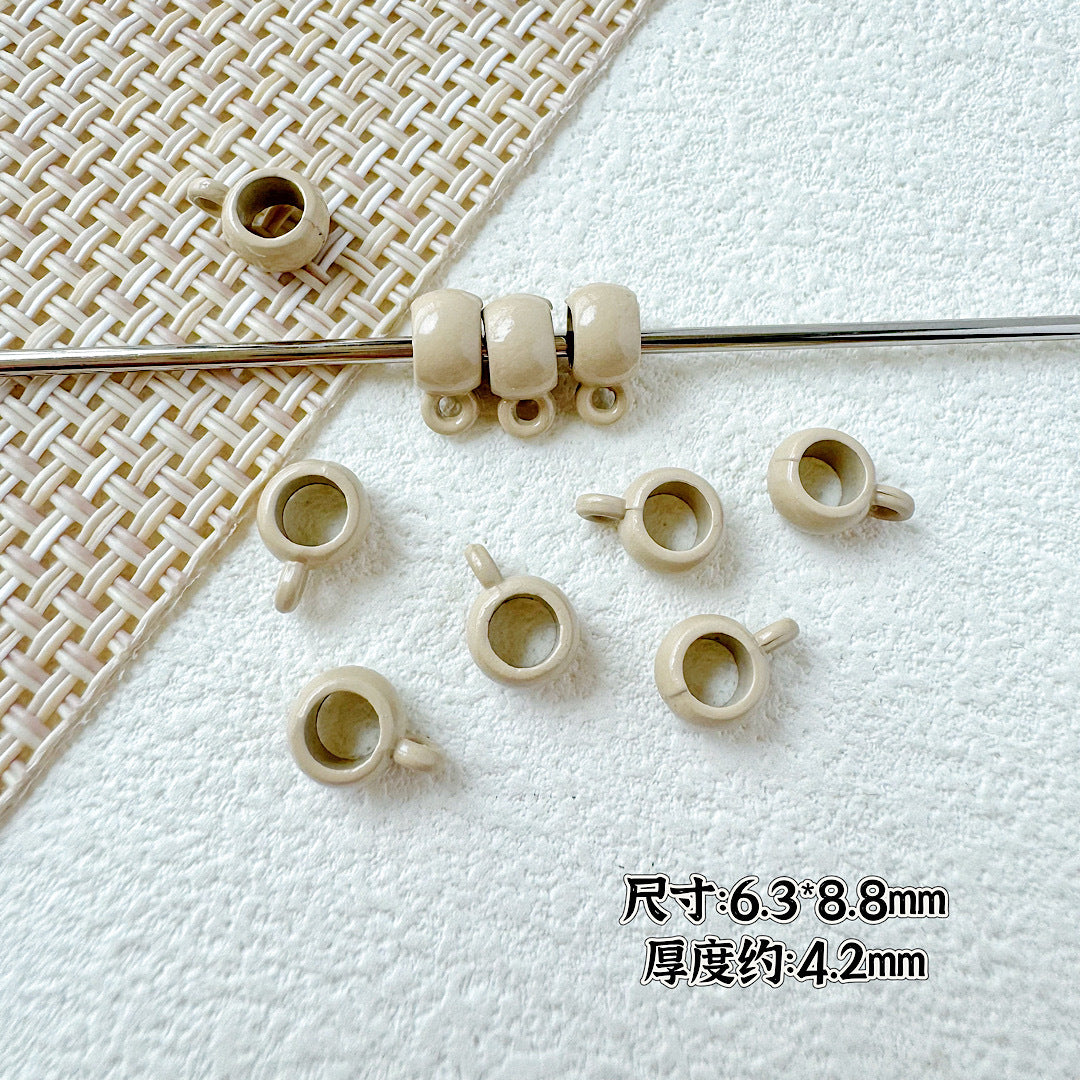 Cup Metal Beads 8mm Baking Painted Pastel Colors 30pcs 14